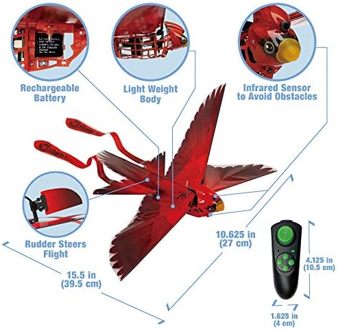 Zing Go Go Bird - Летяща играчка на дистанционното управление - Изглежда и лети като Истинска птица - Отлична стартова радиоуправляемая