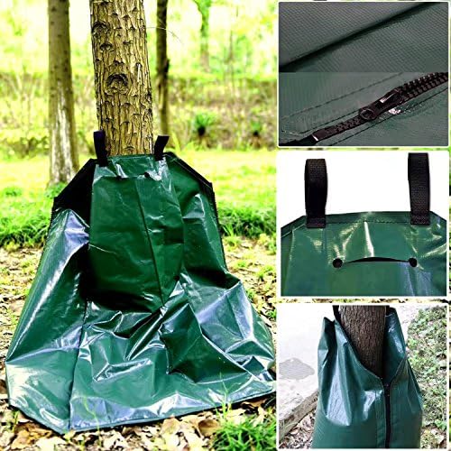Торбички за поливане на дървета Wrgadenor, Издръжлив PVC чанта за капково напояване с бавно освобождаване на мълния, 25 Литра,