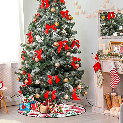 visesunny Елегантни Поли във формата на Голямо Дърво с Цветна маково семе, Подложка за Коледните Празници, Украса за Парти,