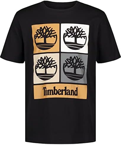 Тениска Timberland Boys с Голямо Кръгло деколте и къс ръкав с графичен дизайн