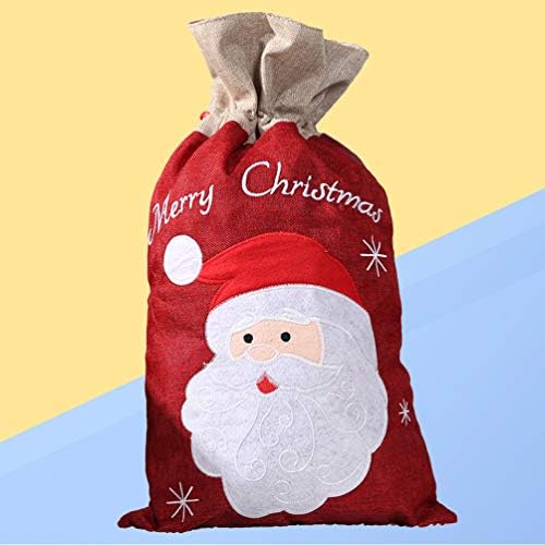 NUOBESTY Коледни Ленени Чанти Подарък Чанта За Експозиции Дядо Коледа Коледни Подаръчни Пакети за Кухненски Уреди Големи Играчки Меки