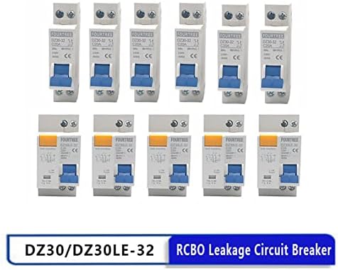 UNCASO DPN DPNL DZ30L DZ30 Мини Автоматичен прекъсвач изтичане на остатъчен ток, Домакински MCB които се разпределят капацитета на 4,5 КА Лазерен печат (Цвят: DZ30, размер: 6A)