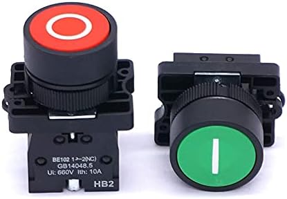 GANYUU 22 мм AC 660 В 10A Незабавен вход-изход Червен Зелен Знак БЕЗ кнопочного ключа С ЦПУ