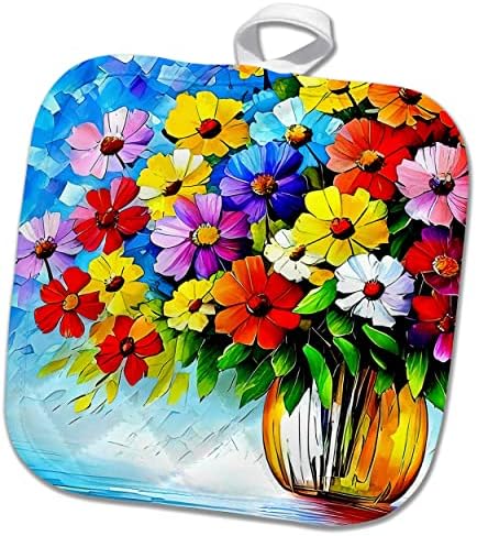 Подарък-кухненски ръкавици 3dRose Candy - Сладък букет от ярки летни цветя в Стъклена ваза (phl-374966-1)