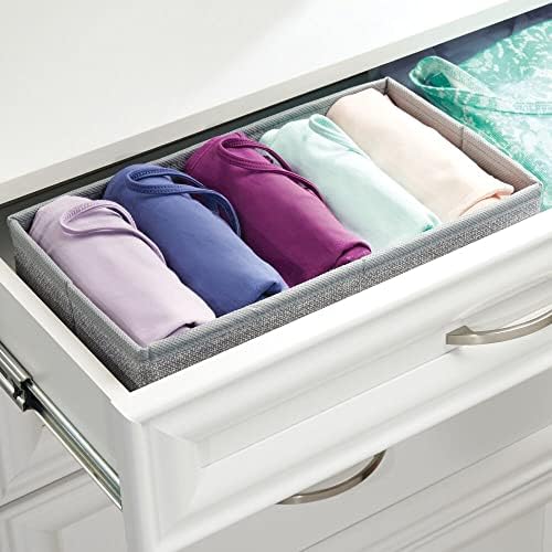 mDesign Чекмеджето на шкафа от мека тъкан и органайзер за съхранение в гардероба за спалня - Побира бельо, сутиени, чорапи, Гамаши,
