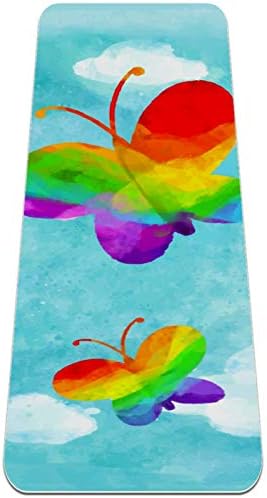 LEVEIS килимче За Йога Пеперуда ЛГБТ Гордостта на Rainbow Дебели Нескользящие Спортни Подложки за Домашно Фитнес Подови Пътуване