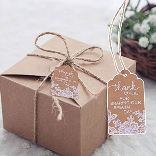 Подаръци за Булката Healifty Подаръци за Пълнене на Отглеждане 50шт Благодарствени Бележки Етикет от Крафт-Хартия за Опаковане на Подаръци