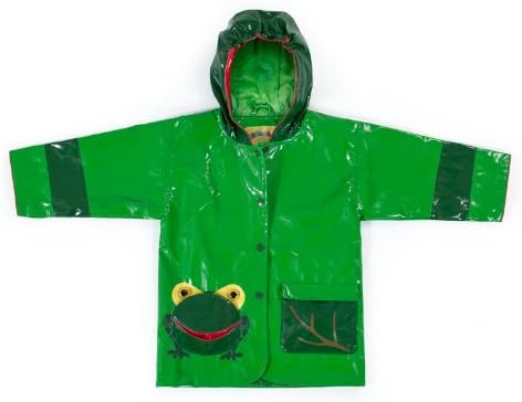 Детски Влагозащитен дъждобран Green Frog ПУ за момчета с Забавен джоб за устата във формата на Жаба