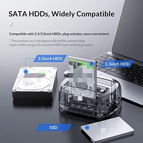 TBIIEXFL 2 Отделение SATA към USB 3.1 HDD 2,5 3,5 Type C Прозрачен Корпус на външен твърд диск