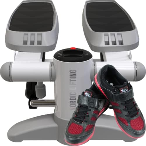 Мини-Степпер - Бяло-Сиво Комплект с Обувки Venja 11 размер - Черно и Червено