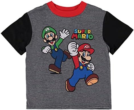 Комплект пижам с Марио за момчета Nintendo - Pajamas Супер Марио с къси ръкави от 3 теми - Комплект пижам с къси ръкави, Къси панталони
