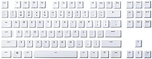 HUYUN Пълен набор от 87 клавиатури капачки за подмяна на механичната геймърска клавиатура Logitech G813/G815/G913/G915 TKL RGB (бели