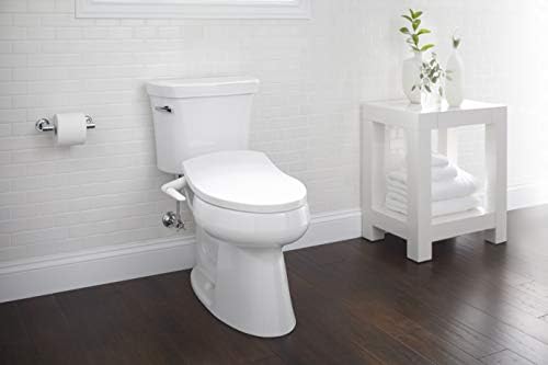 Двухсекционный Удължен тоалетна чиния (Kohler) K-3999-0 Highline Comfort Височина До 1,28 Гпф и Удължавам бяло седалка за
