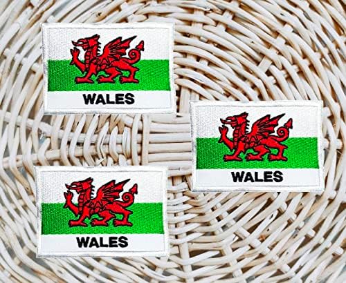 Набор от ивици с националния флаг на Уелс. Флаг на страната Уелс, бродирана На Желязо нашивке, Стикери, декорация за ремонт със собствените си ръце, Cosplay Костюм или з?
