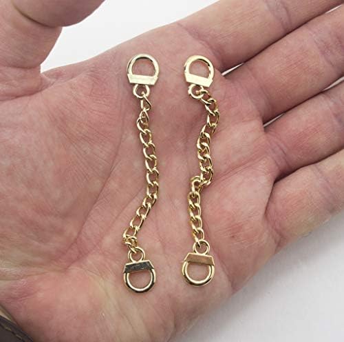 Комплект HAND® от 2 Метални Закачалки Златист цвят, пришитых към Метални Вешалкам за дрехи, с панти-на веригата дължина 8,5 см