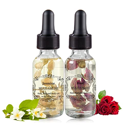 Универсално Масло за тяло Rose Жасмин, 2 Опаковки Естествени Етерични масла за грижа за лице, тяло, нокти и тяло - 30 мл
