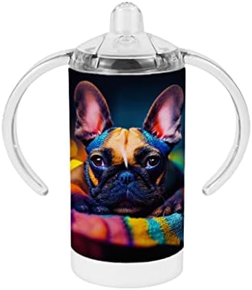Дизайнерска чаша За Поливане френски Булдог - Bulldog Baby Sippy Cup - Чаша За пиене на Животните