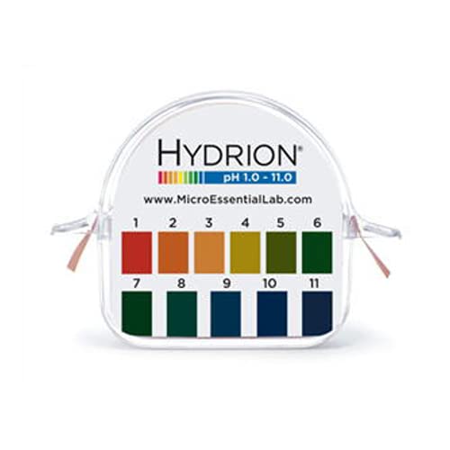 Micro Essential Lab 159 Диспенсер за хартия за тестване на pH полистирол Hydrion Vivid с широк диапазон, рн 1-11, Двойна Ролка