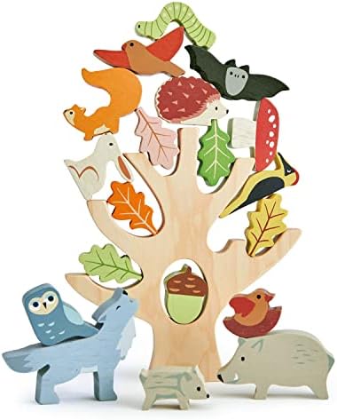 Играчки от нежни листа - Gatefold Гора - Игра за балансиране на дървени животни, за деца и бебета - Сръчност и умственото развитие на възраст от 18 месеца+