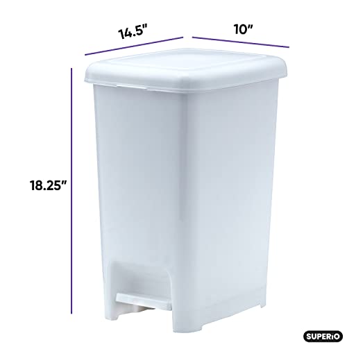 Пластмасова кофа за Боклук Superio Slim Step On Pedal обем от 6,5 Литра, за боклук под масата, в офиса, спалня, Баня - 26