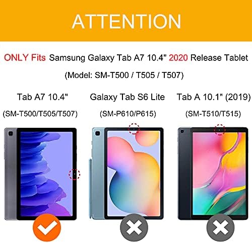 Калъф EKVINOR за Galaxy Tab A7 10,4 2020 година на издаване, модел T500, Висококачествен Тънък Кожен калъф-книжка със стойка за Samsung Galaxy Tab A7 10,4 инча 2020 г. съобщение (SM-T500/T505/T507), лилаво