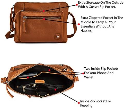 Малки меки чанти през рамо от естествена кожа с камъчета - Женствена чанта през рамо премиум-клас на тройната цип