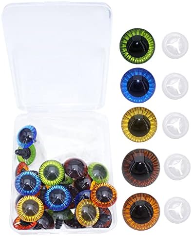 ARTCXC 1 кутия (20 броя) 5 цвята 24 мм-Големи Защитни Очите си Пластмасови Очи Животни Занаятчийски Очите с Трайни Шайби