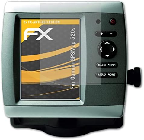 Защитно фолио atFoliX, съвместима със защитно фолио Garmin GPSMap 520s, Антибликовая и амортизирующая защитно фолио FX (3X)