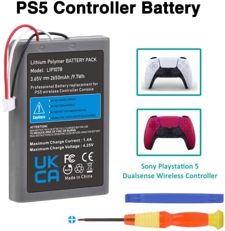 Батерия за контролер Hisewen PS5, Разменени батерия LIP1708 капацитет 2650 mah за Sony Playstation 5 PS5 DualSense ПИС-ZCT1W Безжичен контролер