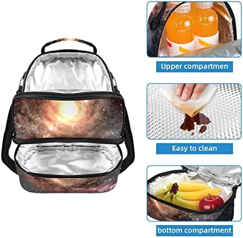 Дамски Чанта за обяд GUEROTKR, Кутия за Обяд за мъже, Дамски Кутия за Обяд, космически галактическата цветен модел на галактиката
