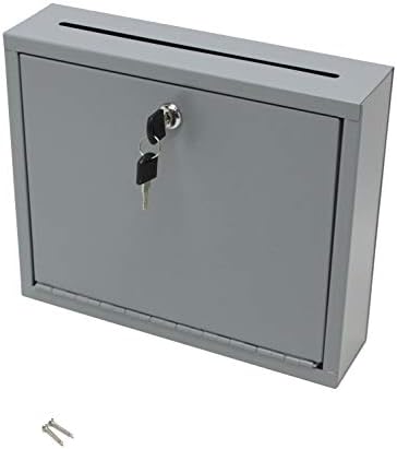 Универсален Монтиране на Пощенска кутия за дарения FixtureDisplays® Steel, Монтируемый на стената, като Средният Размер на