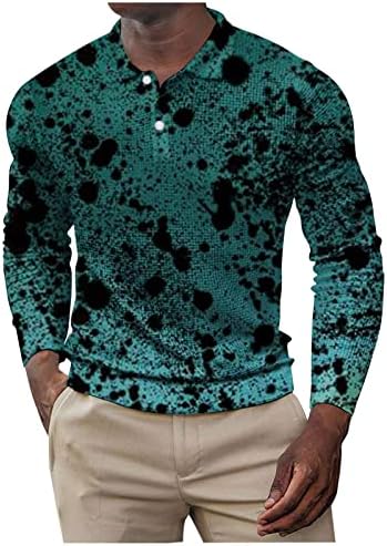 Мъжка Тениска с дълъг ръкав, Блузи с ревери Копчета, Модерен Пуловер С Принтом, Стаи за Риза, Пуловер, Свитшот, Блуза