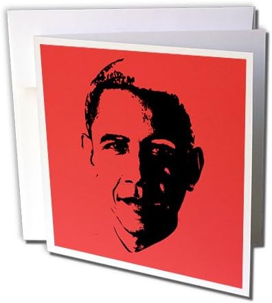 3дрос РинаПиро - Политически цитати - на Президента на САЩ Барак Обама. Червен фон. - 1 Поздравителна картичка с плик (gc_253816_5)
