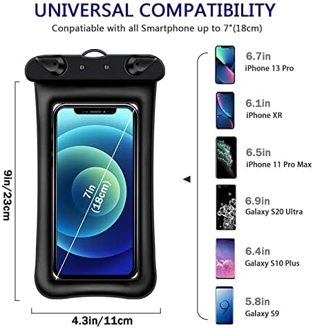 Joyexer Водоустойчив Калъф За телефон, Универсален Водоустойчив калъф IPX8, Суха чанта за мобилен телефон, Съвместима с iPhone 13 12 11 Pro Max XS Max XR X 8 7 Samsung Galaxy S20 / и по-преди 7 инча