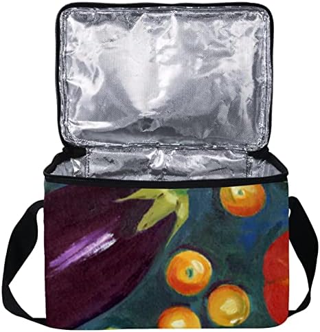 Дамски Чанта за обяд GUEROTKR, Кутия за Обяд за мъже, Дамски Кутия за Обяд, Акварел модел от плодове и Зеленчуци
