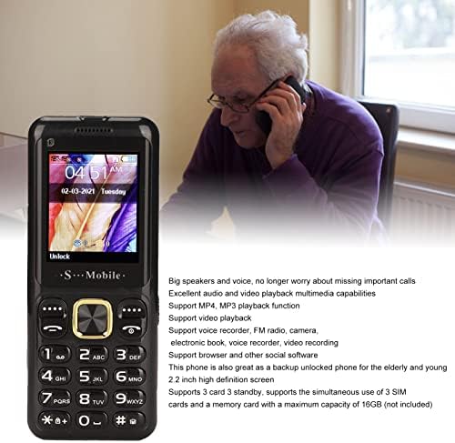 Ултра тънък мобилен телефон Heayzoki W23 за възрастните хора и децата, Отключени мобилен телефон 2G, поддържа карта 3 3 режим на