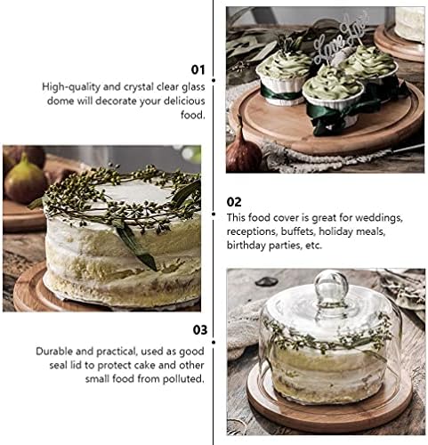 Десертни Чинии Happyyami Стъклена Капачка за Кръгла Торта, Стъклен Купол, със Стъклен Капак За Дисплея на Тортата, Ястие за Подаване