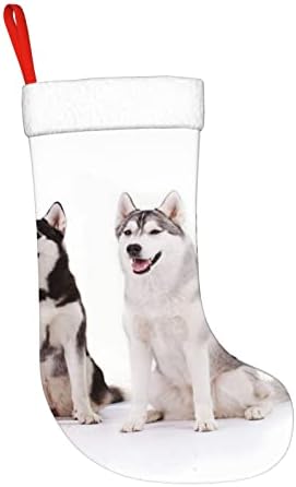 ПСВОД Кучета Хъски Нова Година Коледна Декоративни Чорапи, Окачени Коледни Чорапи