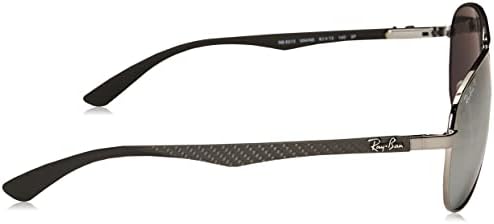Мъжки слънчеви очила-Авиатори Ray-Ban RB8313 от Въглеродни влакна, Оръжеен Метал / Поляризирана Синьо Огледално Сребро, 58 мм