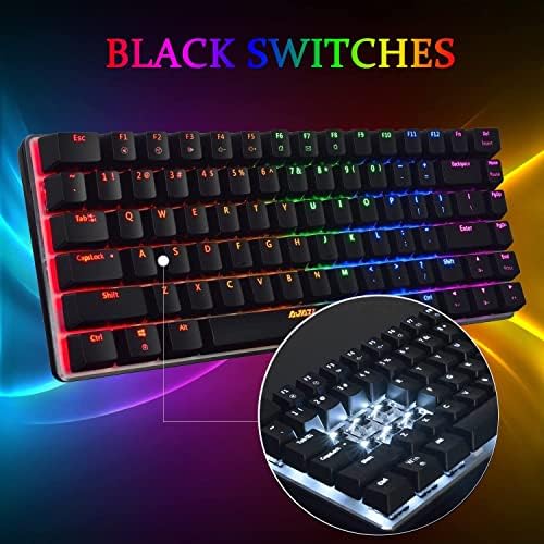 Ръчна Детска Клавиатура LexonElec AK33 RGB, 82 клавишите, Мини-Компактна Компютърна Клавиатура, 20 ключове черен цвят с led задно осветяване,