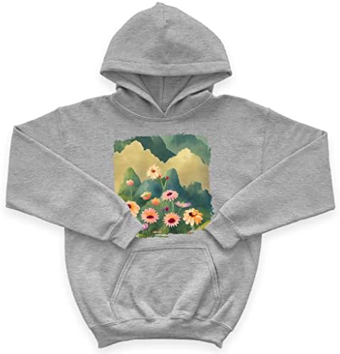 Детска hoody с шарките на пейзажа отвътре с гъба - Детска Hoody с цветен модел - Иллюстративная hoody с качулка за деца