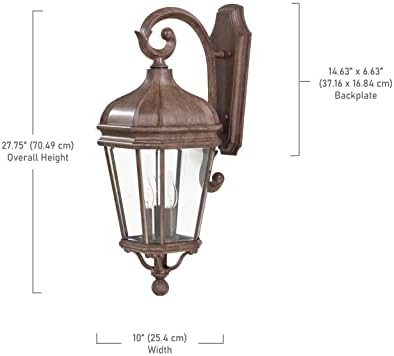 Външен Стенен монтаж лампа Minka Lavery 8692-66 Harrison От Алуминий, Външно монтиран на стената Лампа, 180 W, Черен