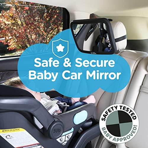 Детско автомобилно огледало Leo & Presi Small Safety First, Сертифицирано по краш-тест за детски седалки за кола за Задно виждане, Небьющееся