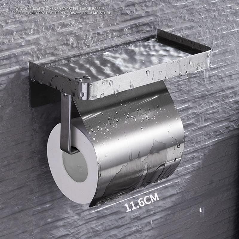 XXXDXDP Стенен самоклеящийся държач за тоалетна хартия от неръждаема стомана за баня и кухня (Цвят: бяло-плодов персик5, Размер: 18