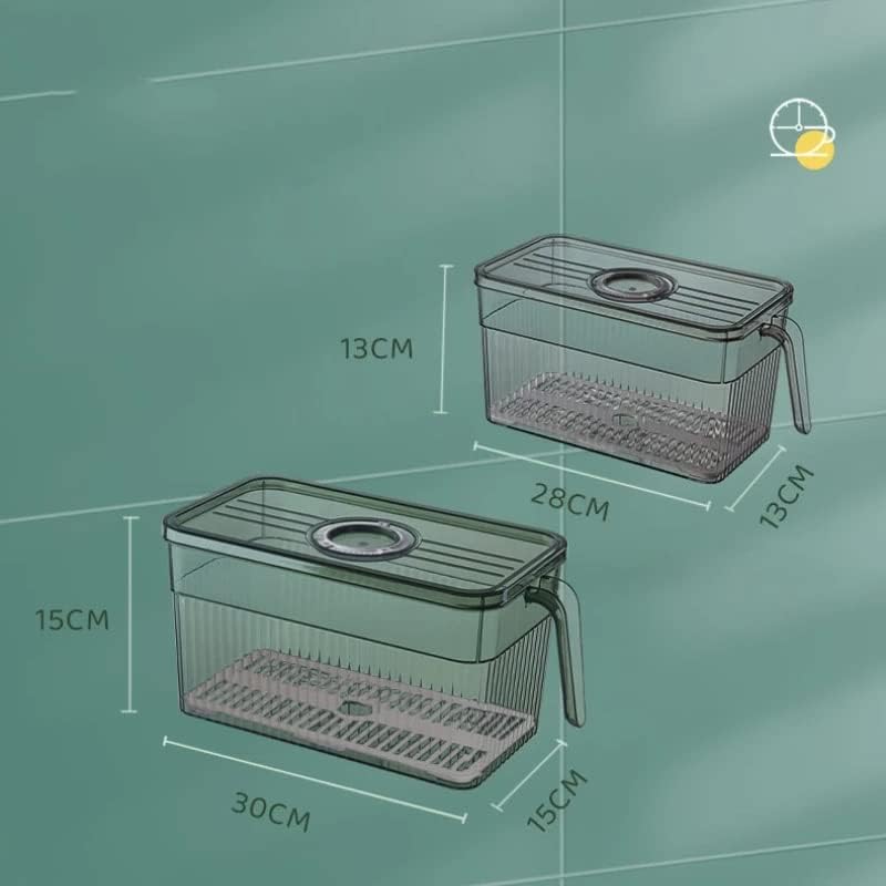MBBJM Кутия за съхранение на хладилника Fresh Box Прозрачен с Кухненски кутия за съхранение (Цвят: D, Размер: 13x13x28 см)