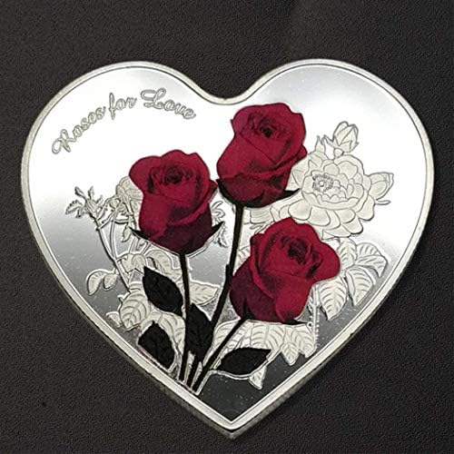 Gjiner Романтична Роза Сърце за Свети Валентин 40 мм Емулация на Възпоменателна Монета Обичам Монета на Св. Валентин
