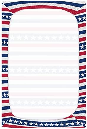 Бебешки легла в Деня на Независимостта на звездите на САЩ за момчета и момичета, Опаковъчни и слот Кърпи, Супер Мека мини-Чаршаф