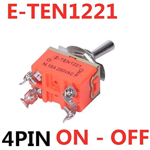 1бр 15A 250V SPST 2 4 6 Клеммный превключвател за включване-изключване на самостоятелно блокиране (Цвят: E-TEN1221)