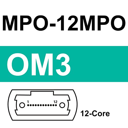 Оптичен свързващ кабел - мулти-режим Оптичен кабел MPO до MPO OM3, 12-жильное влакна за прилагане на трансиверах QSFP +, 1 м. (3,3 фута)