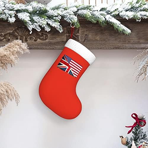 Коледни Чорапи с Флага на сащ TZT и Винтажным Британски Флаг, Подаръци за Коледното парти за семейни Празнични украси 18 Инча